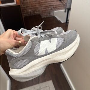 New Balance WPRD grey suede sneakers